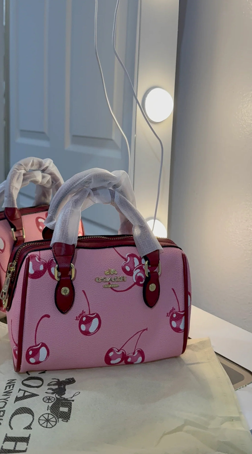 Pink cherry bag