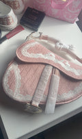 🎀Vintage pink saddle purse