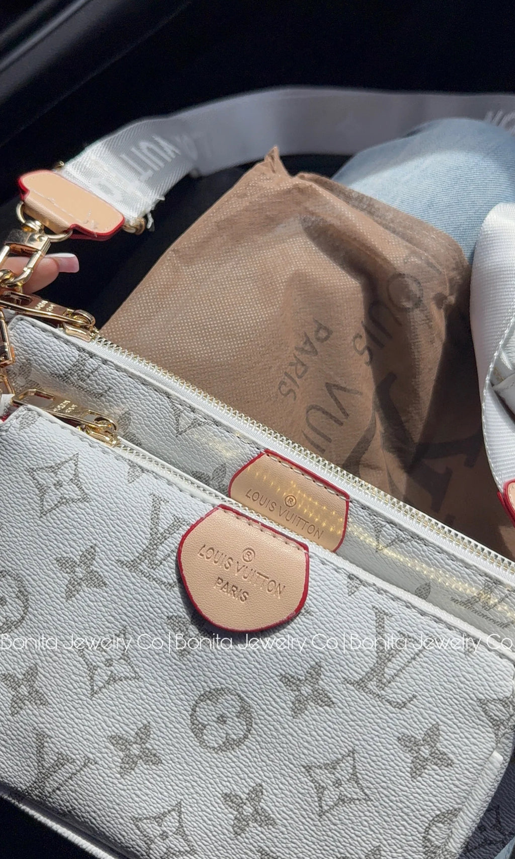 3pc cross body bag / white
