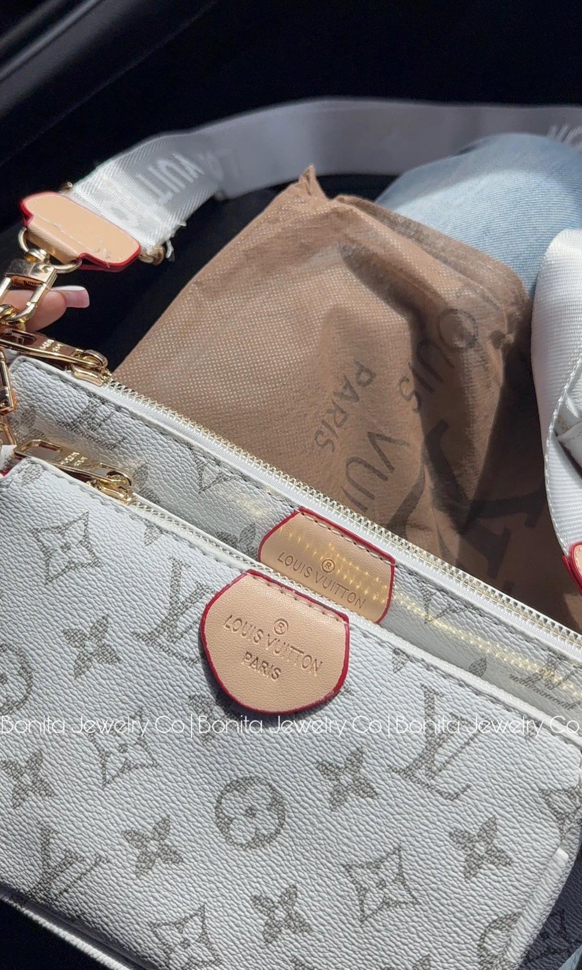 3pc cross body bag / white