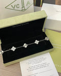 Silver clover bracelet with box