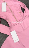 Purple pink Lulu jacket with flared leggings set ( cropped jacket )