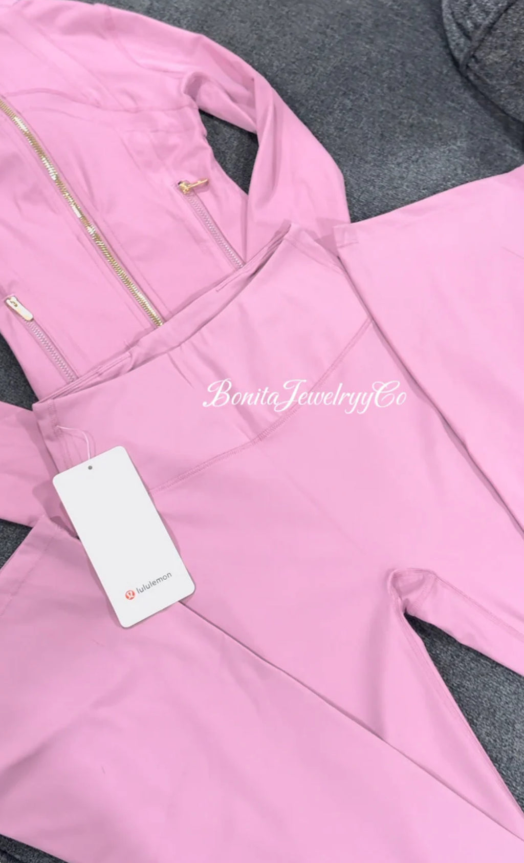 Purple pink Lulu jacket with flared leggings set ( cropped jacket )