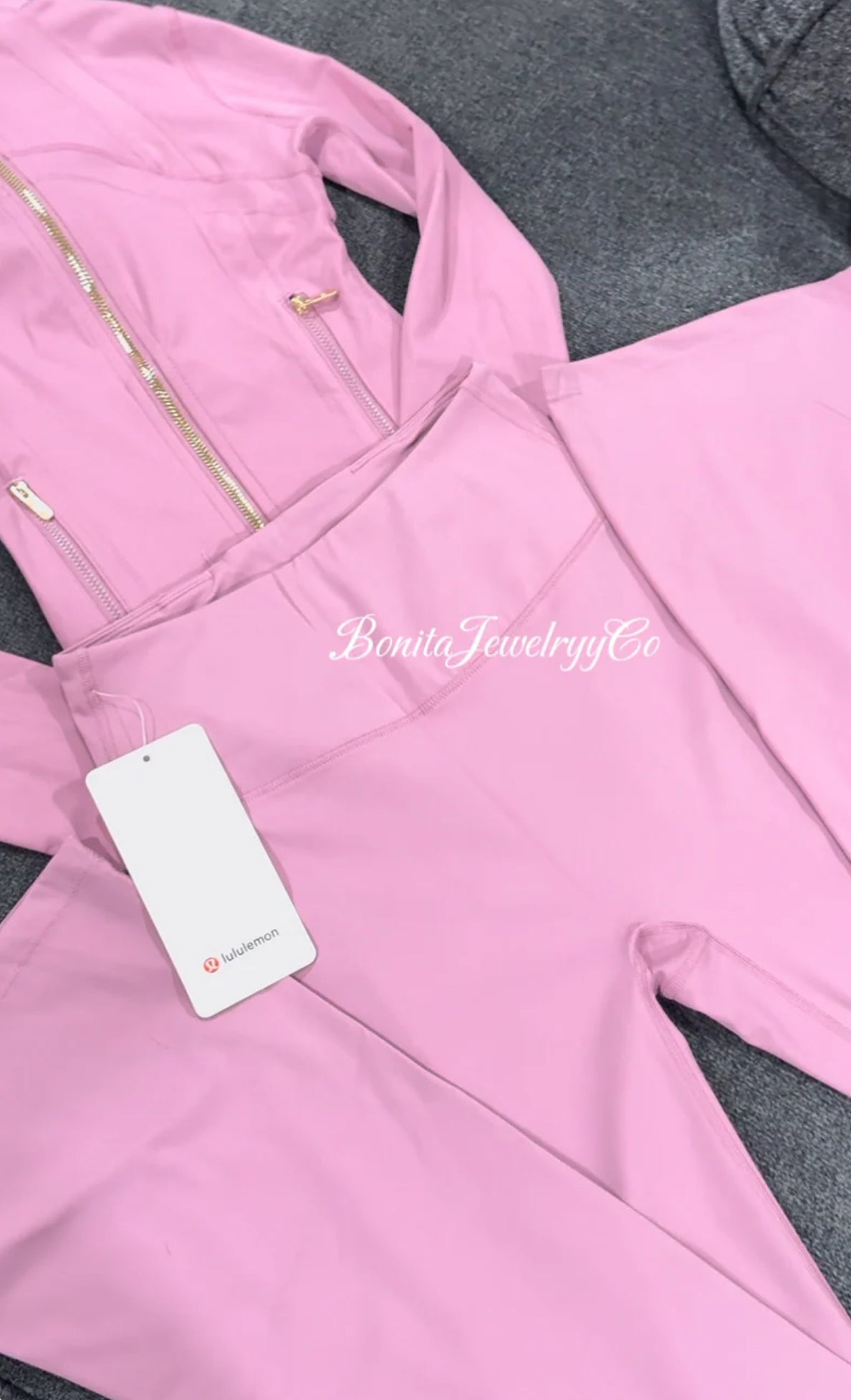 Purple pink Lulu jacket with flared leggings set ( cropped jacket )