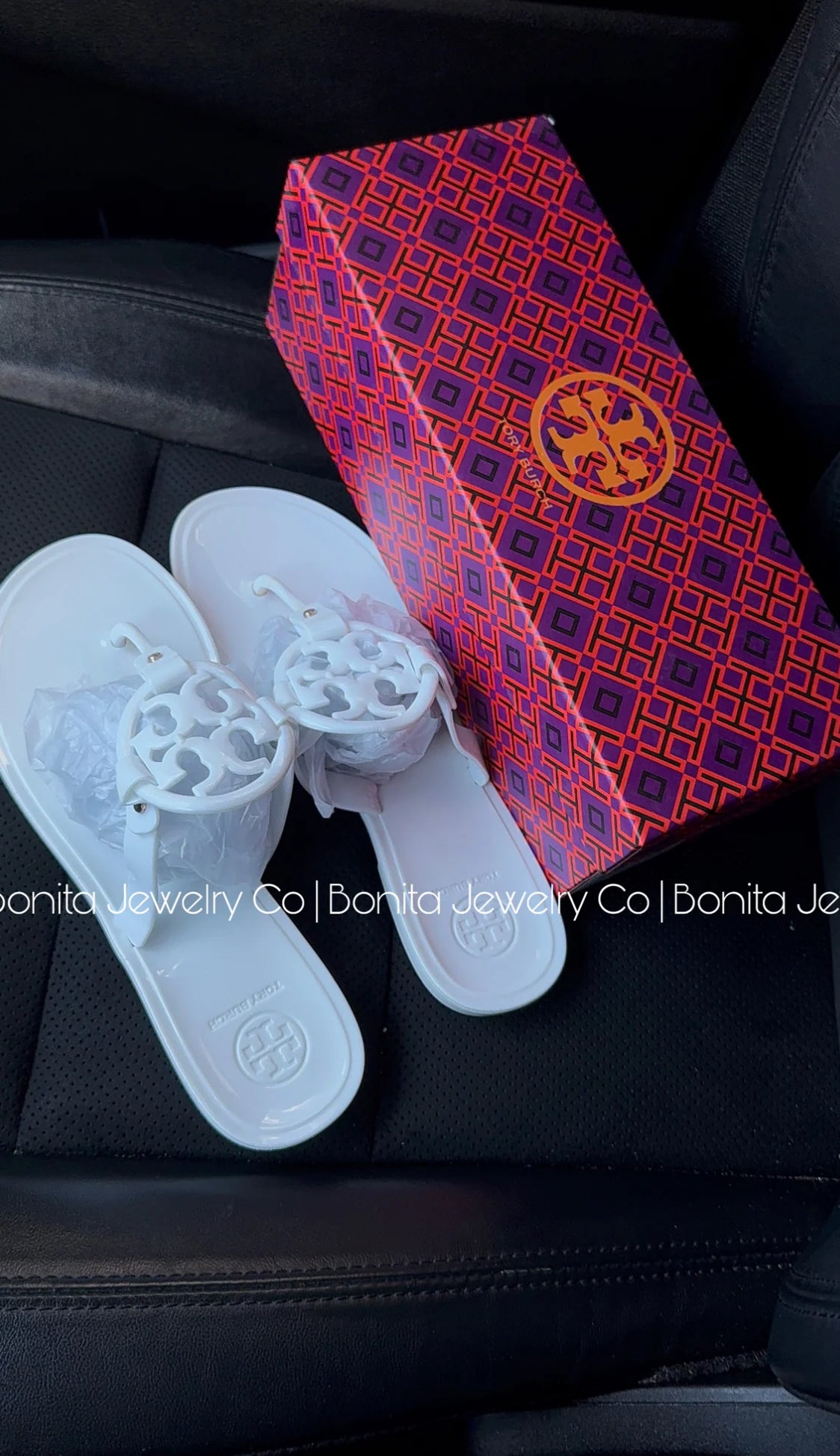 Simple white TB sandals