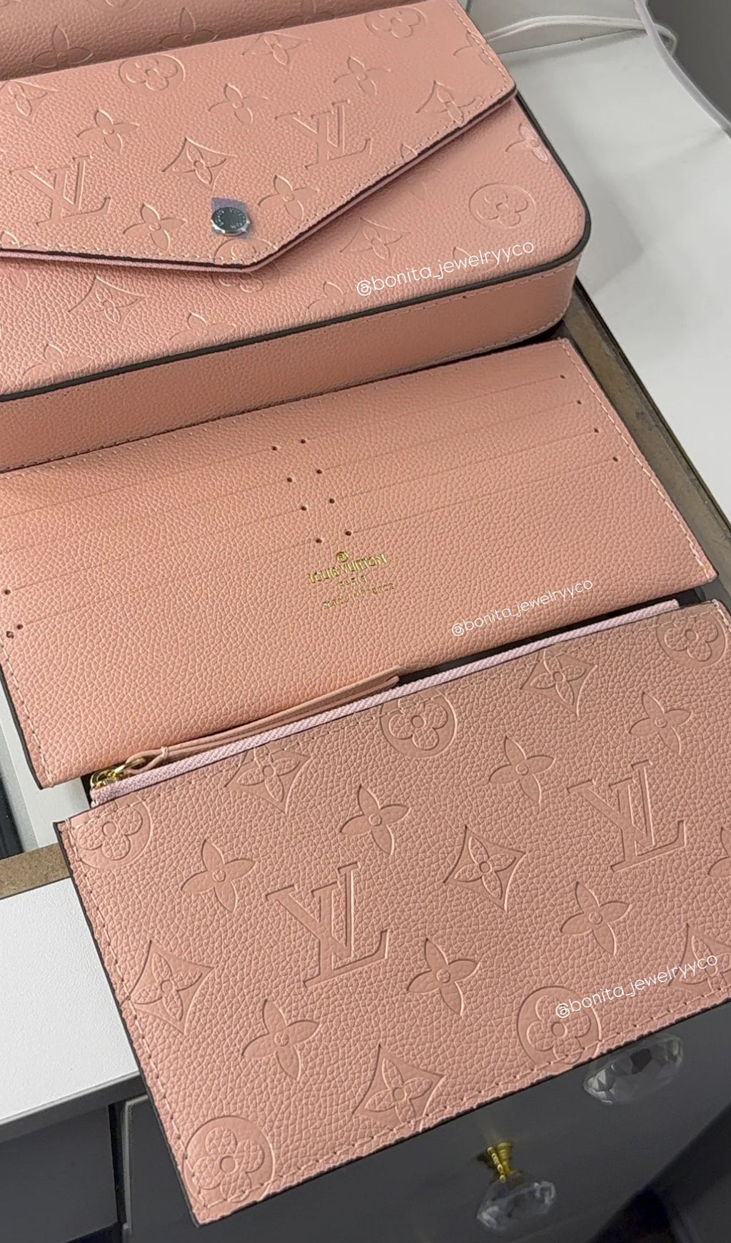 Pink 3pc hand bag