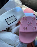 Unisex Pink Gg slides