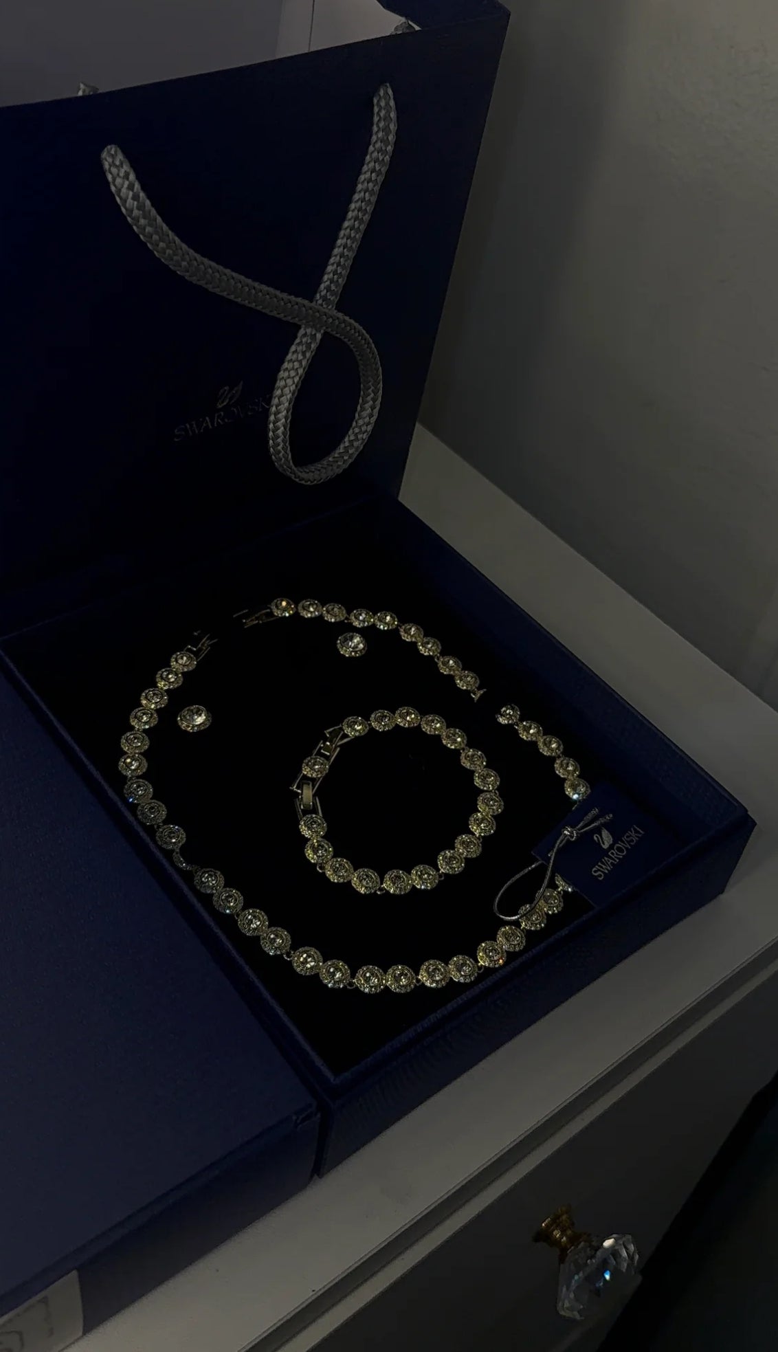 Angelic set of earrings , bracelet & necklace ( available in all colors )