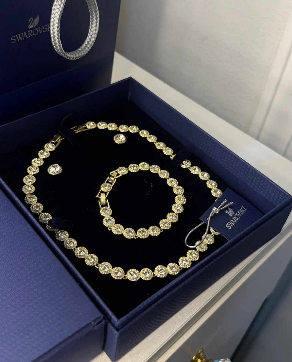 Angelic set of earrings , bracelet & necklace ( available in all colors )