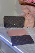 3pc cross body bag / brown with pink