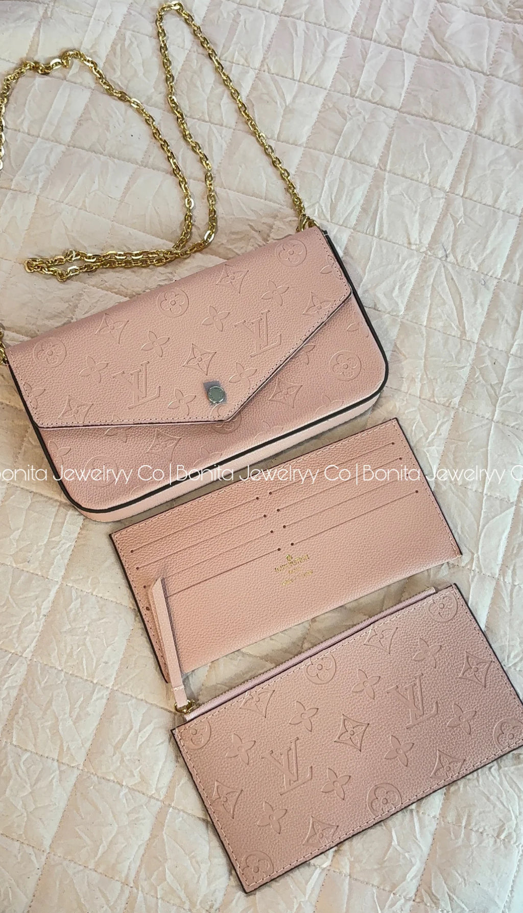 Pink 3pc hand bag