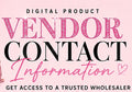 📱 Digital Product: Wholesale Vendor Contact Information