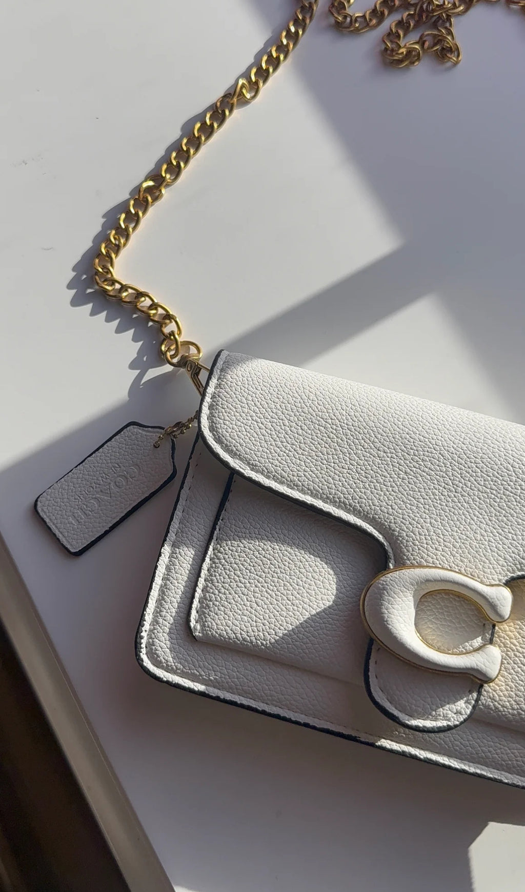 White mini cross body purse