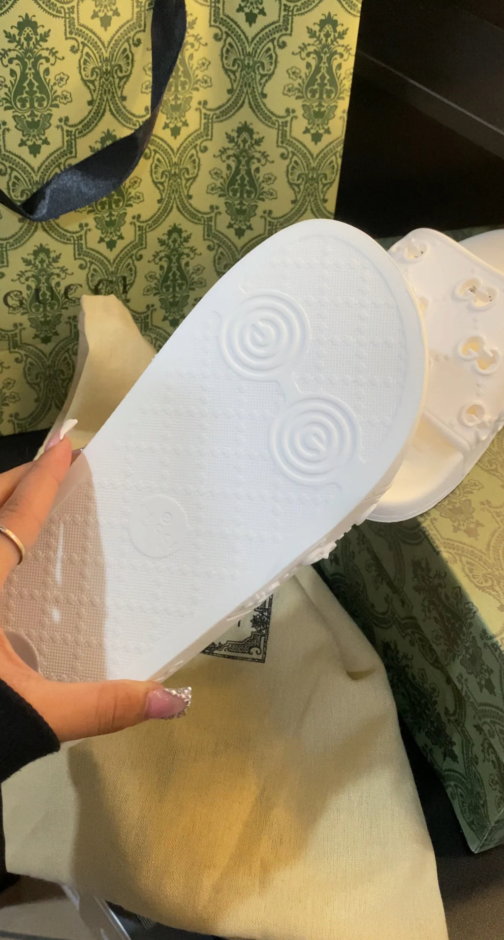 Unisex white slides