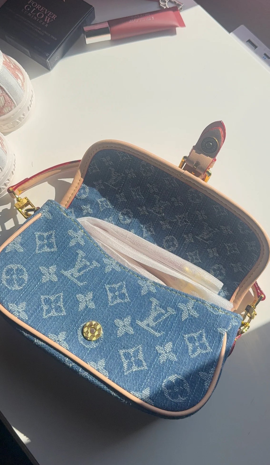Mini denim purse