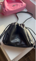 Black drawstring purse