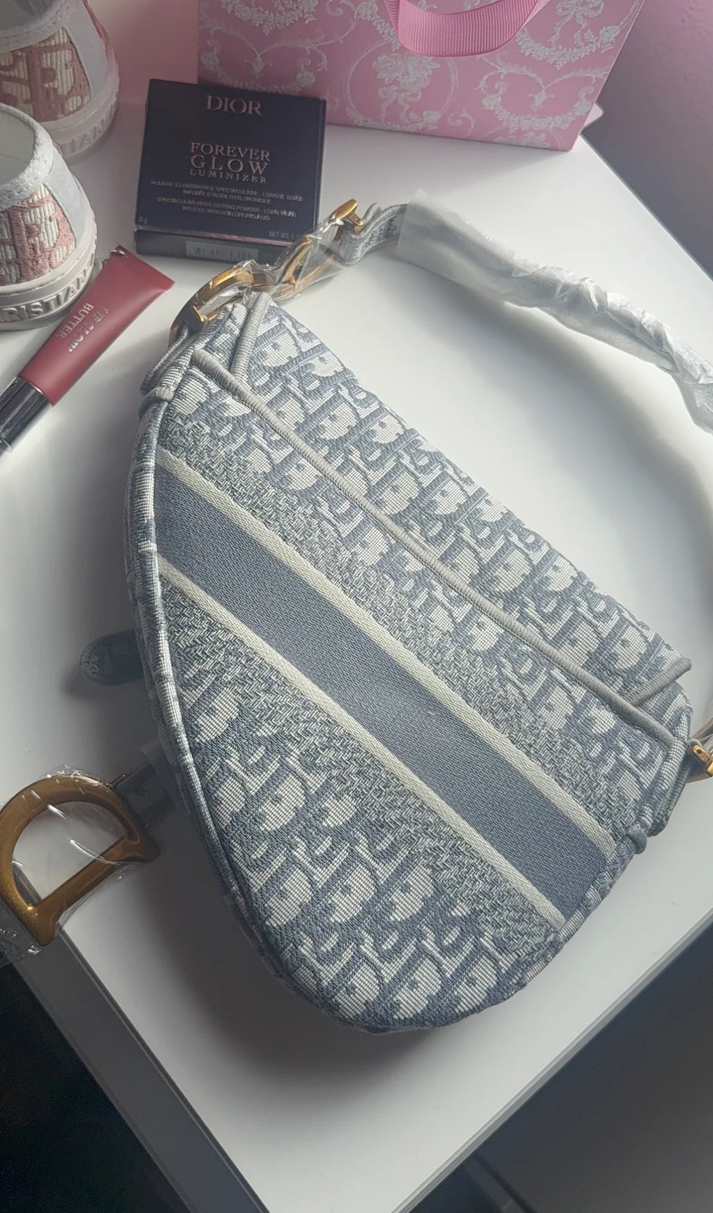 Jean blue saddle purse
