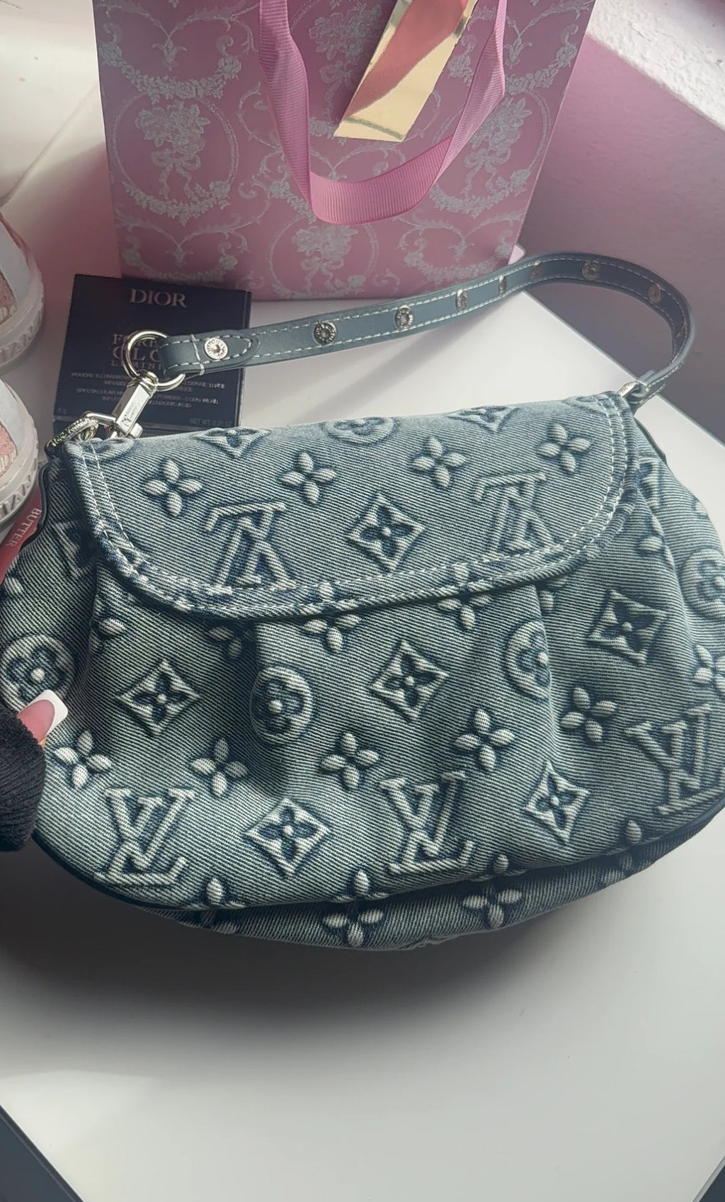 Vintage Jean blue purse