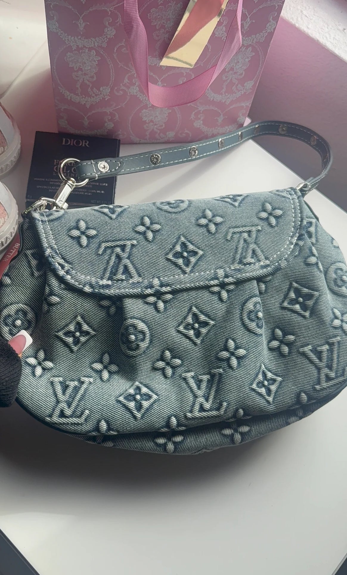 Vintage Jean blue purse
