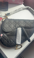 Vintage black saddle purse