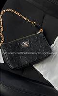 Black monogram purse - rose gold straps