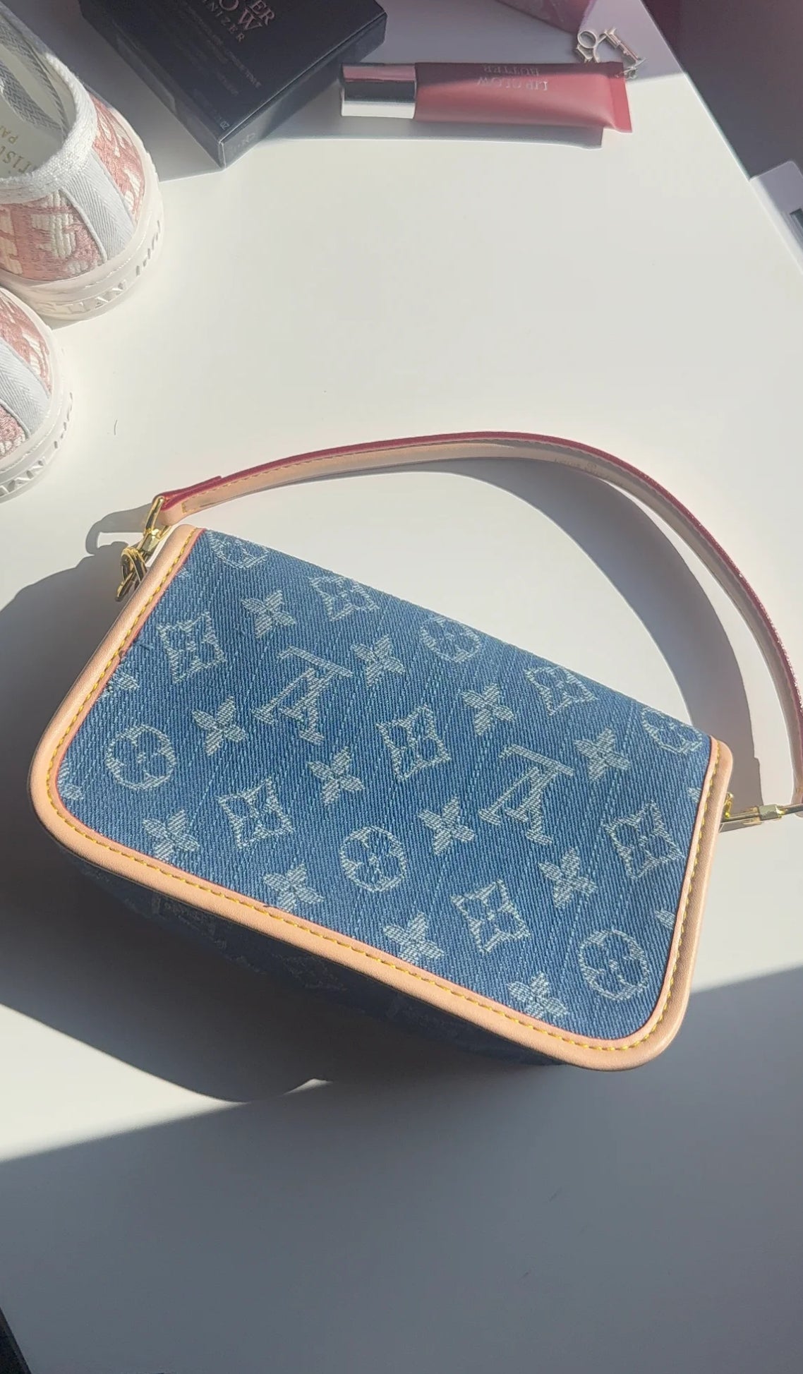 Mini denim purse