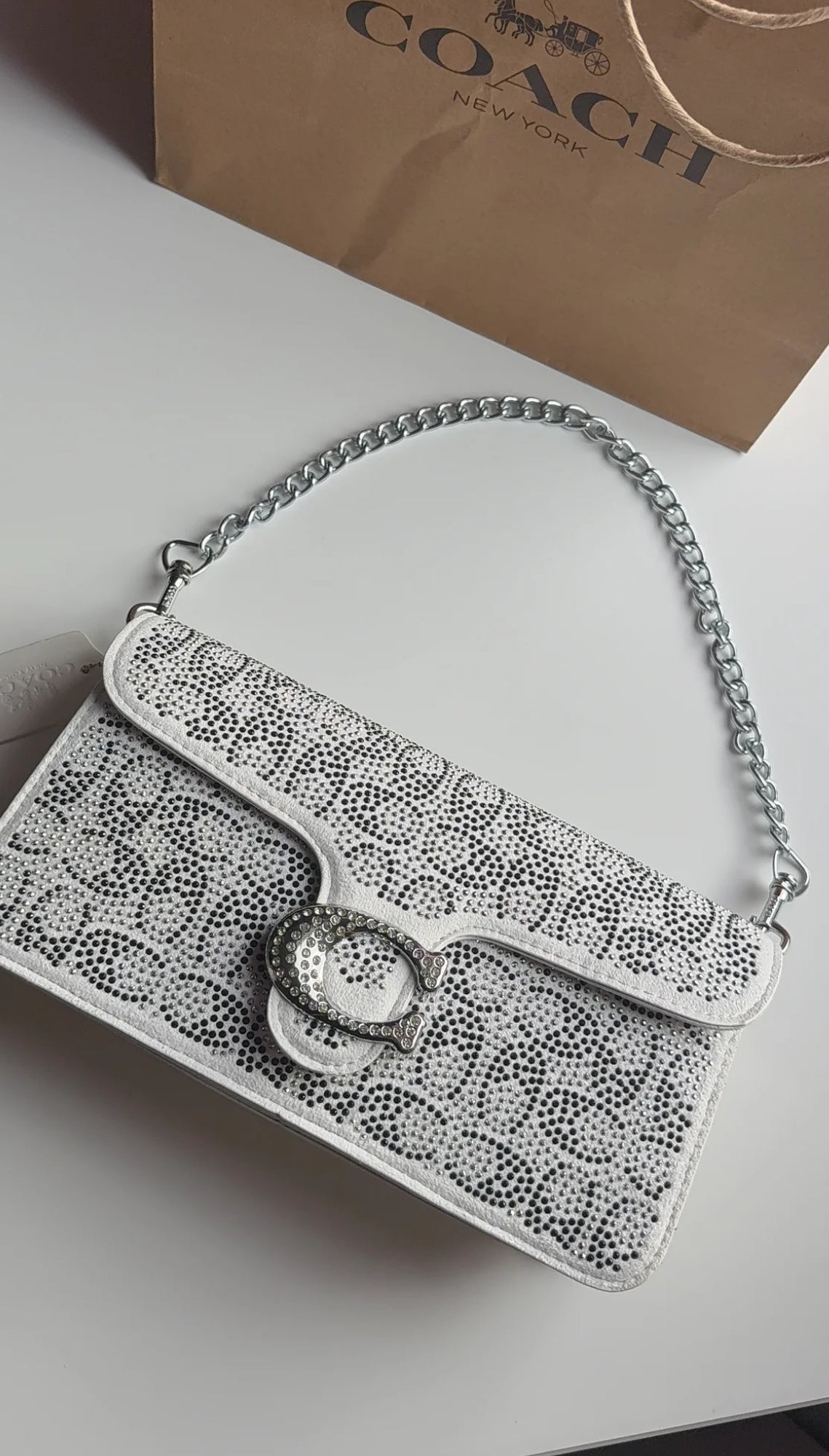 🎀White sparkly purse