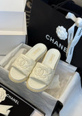 Pearl white heel slides