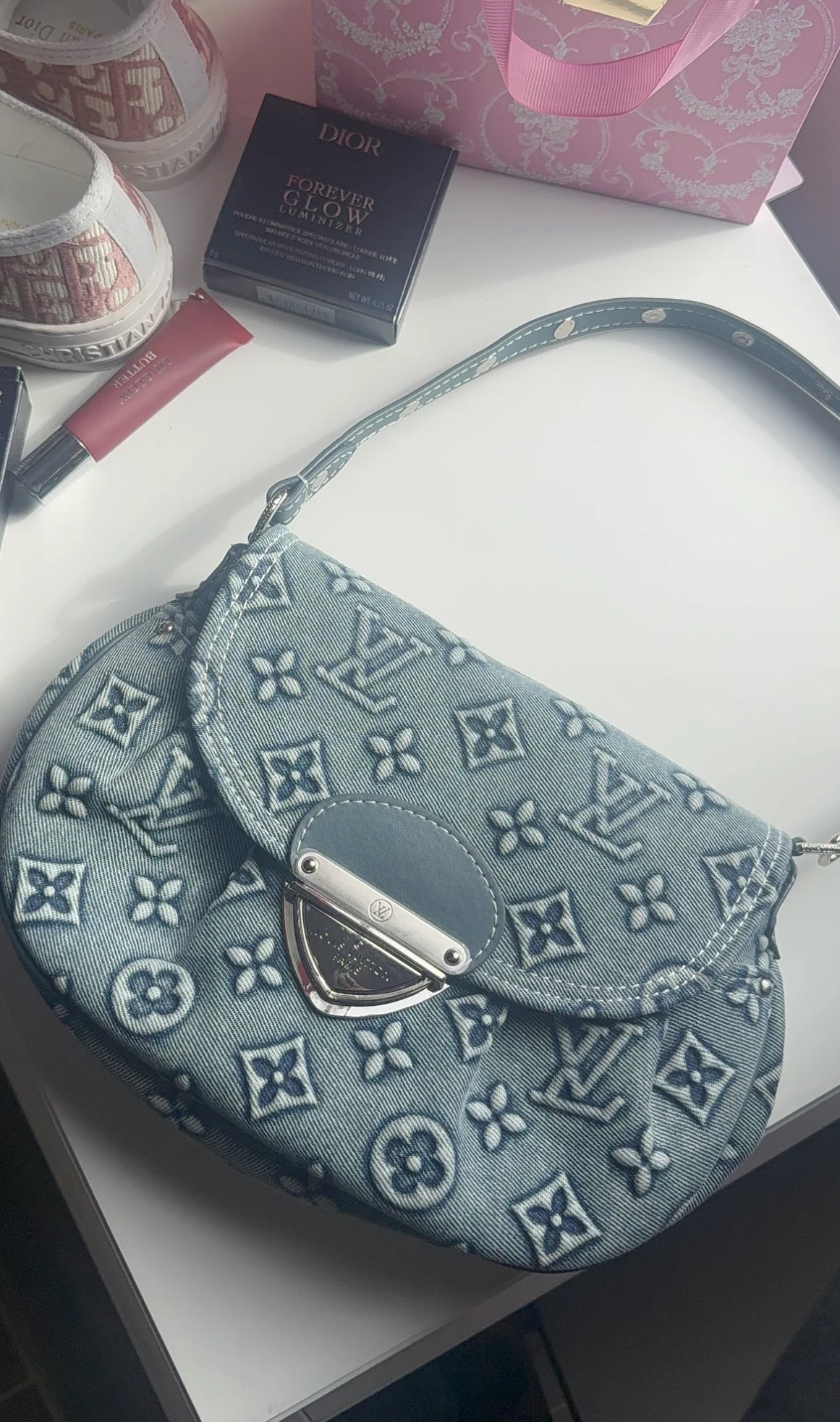 Vintage Jean blue purse