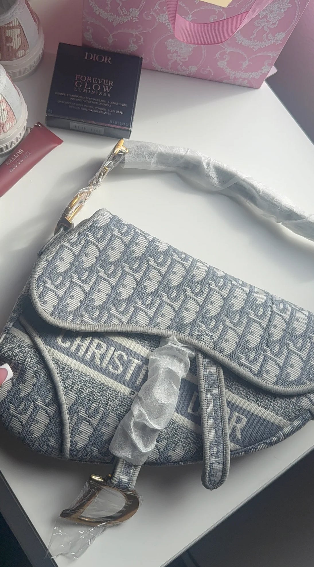 Jean blue saddle purse