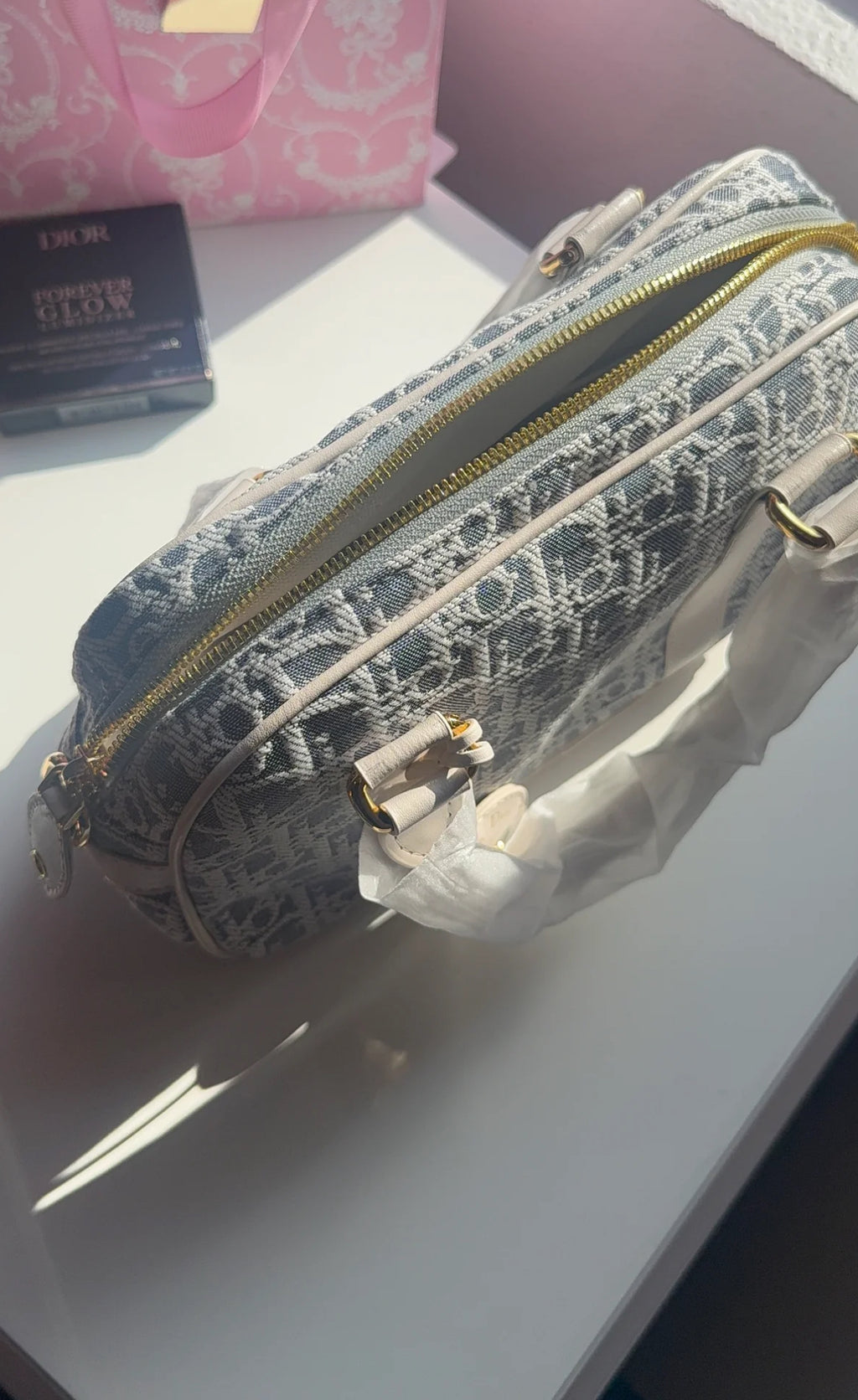 Blue monogram purse
