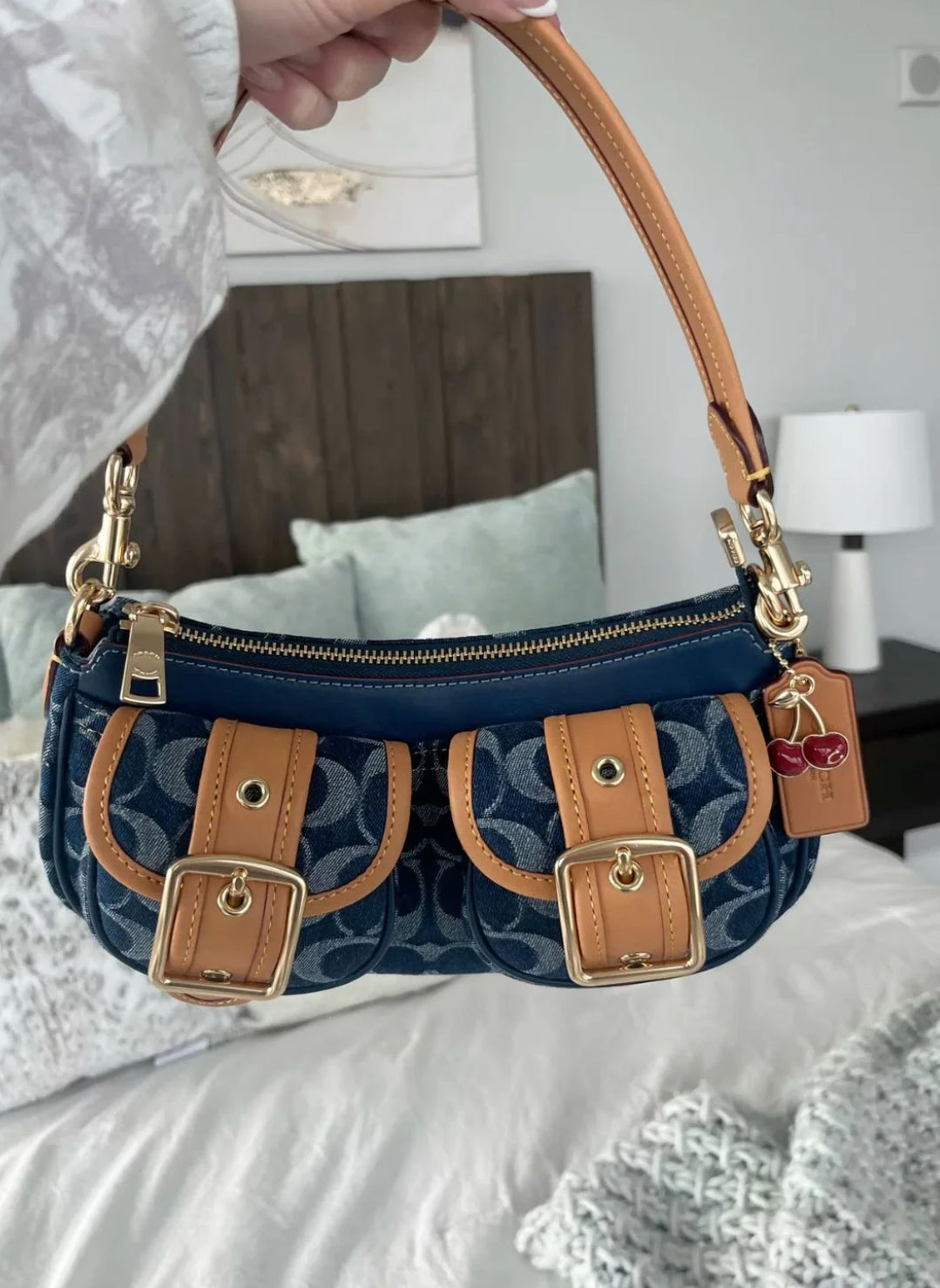 Blue denim Ashton purse