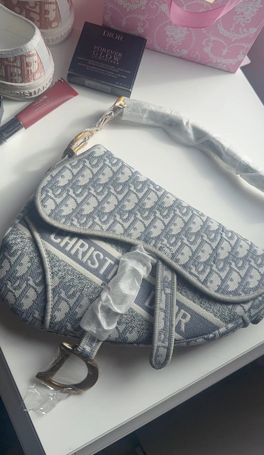 Jean blue saddle purse