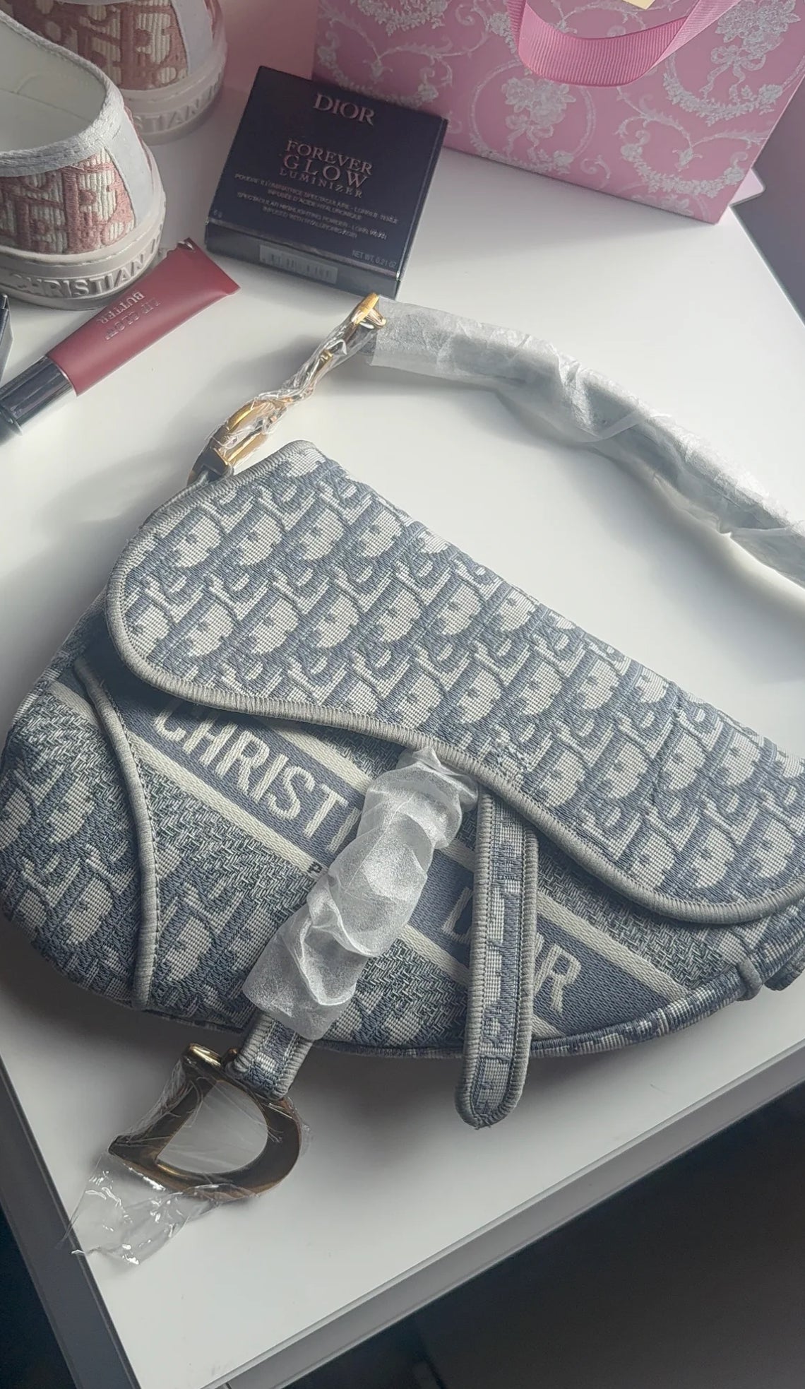 Jean blue saddle purse