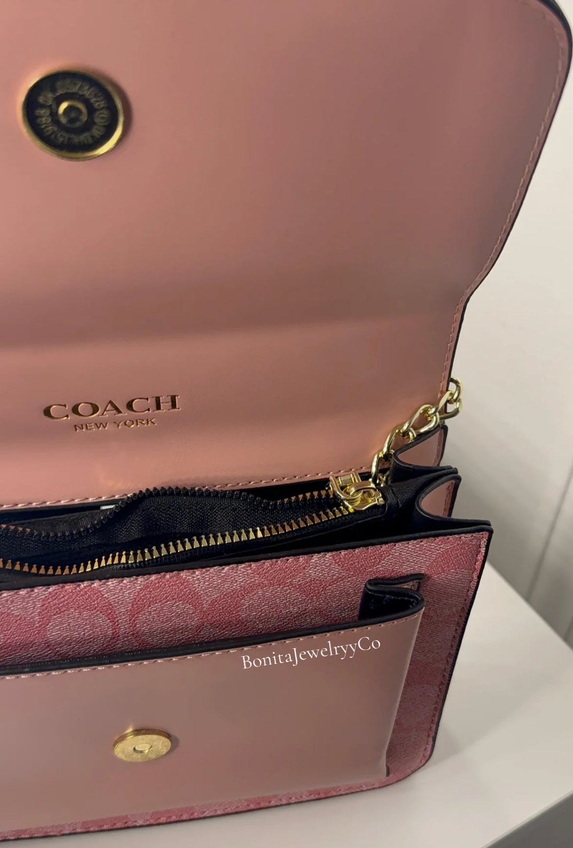 Pink cross body purse