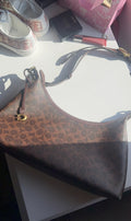Brown print purse
