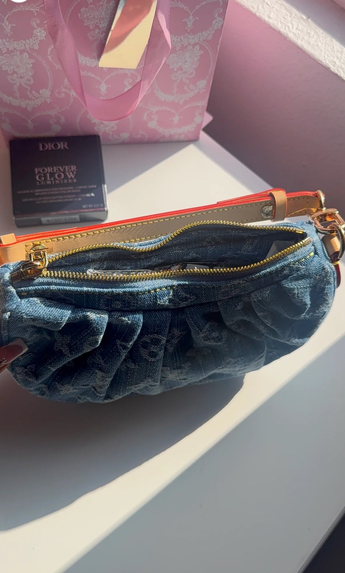 Blue monogram purse