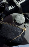 3pc black monogram cross body purse