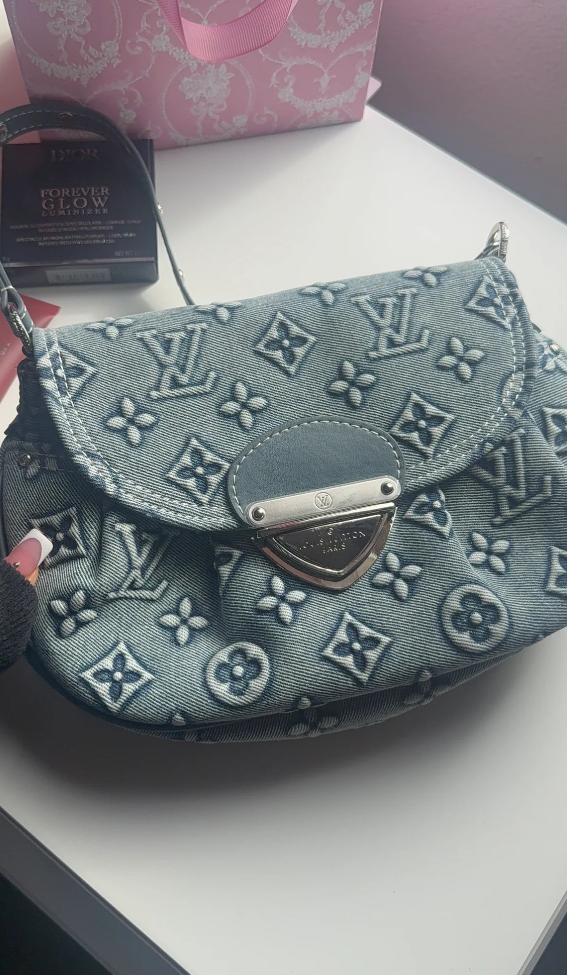 Vintage Jean blue purse